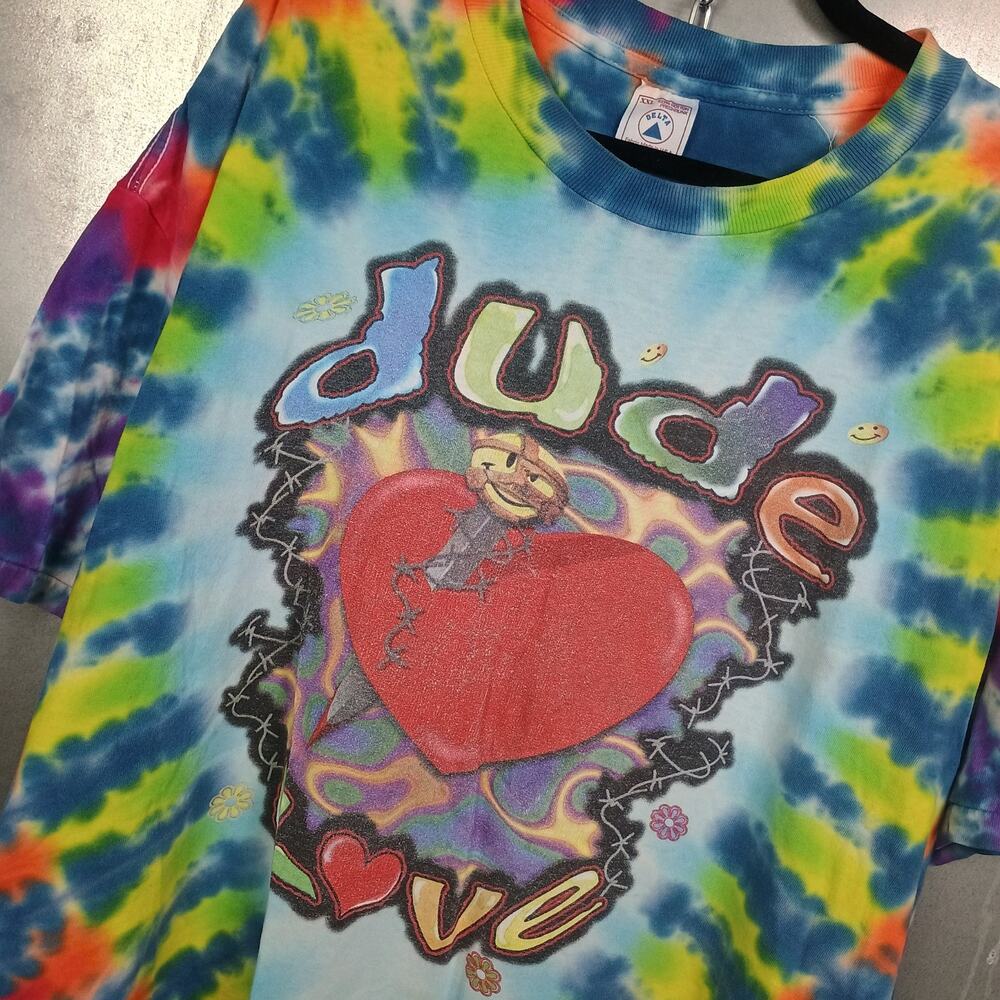Dude Love Mankind Mick Foley Vintage WWF Wrestling Shirt Tie Dye XXL Wwe Cactus
